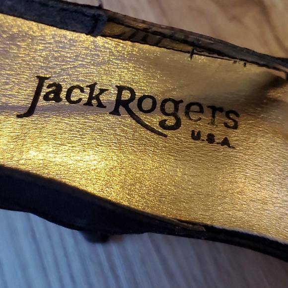 Jack Rogers GUC slingback heels black clear 8N - Picture 3 of 10